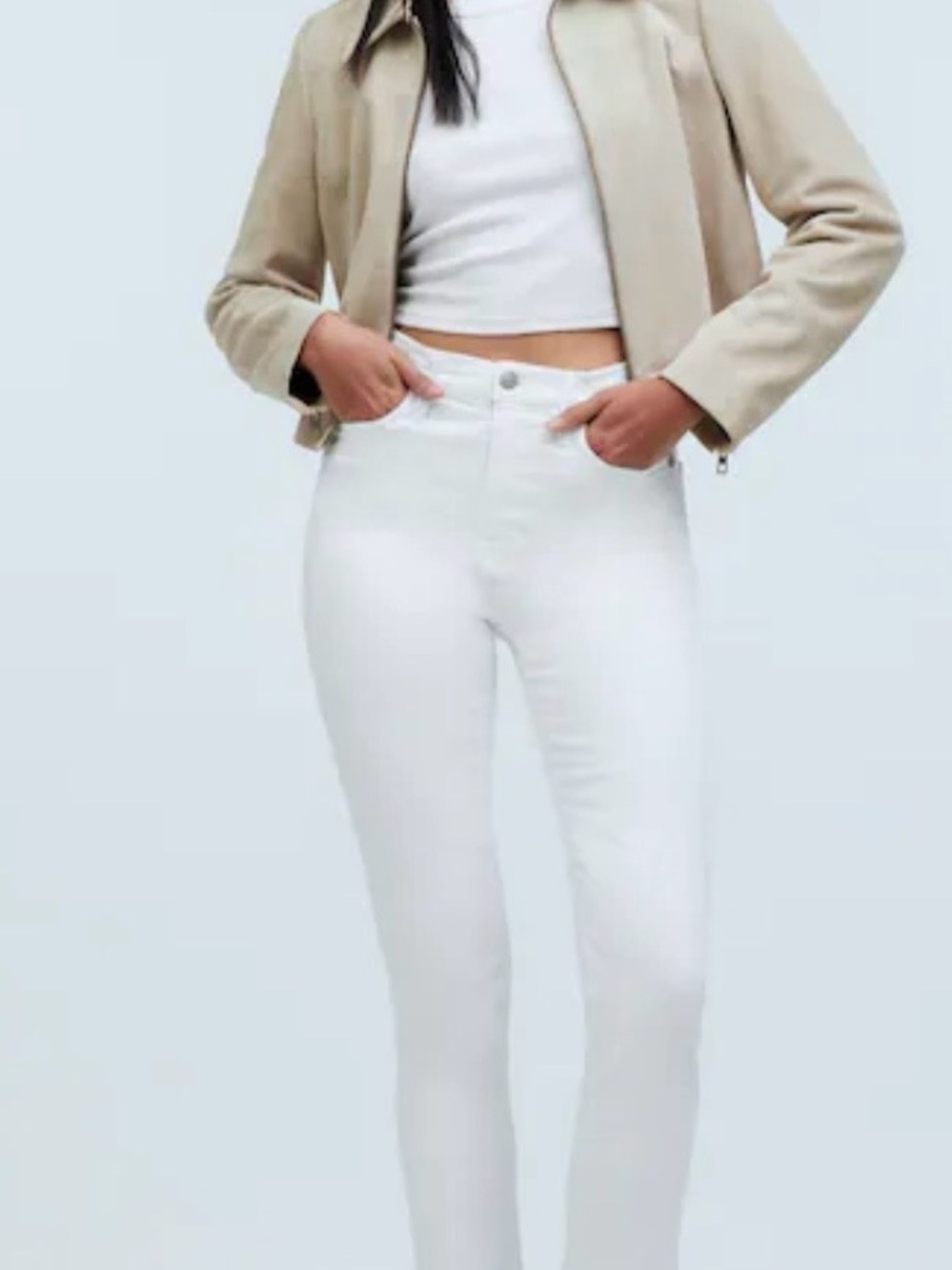 Madewell High-Rise White Stovepipe Jeans